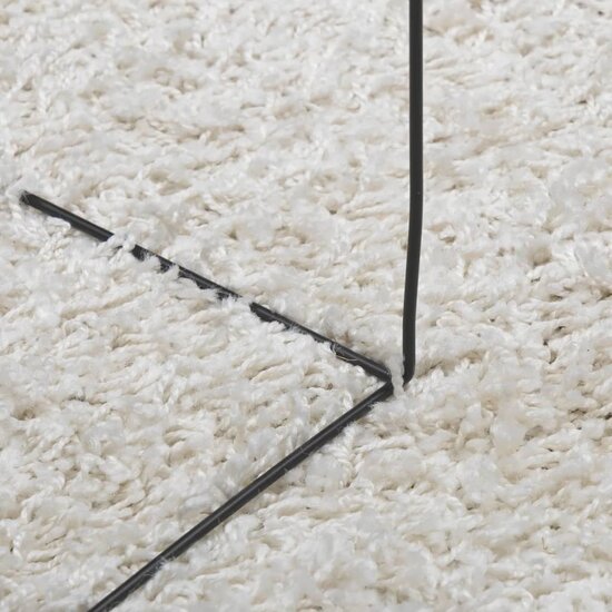 Vloerkleed PAMPLONA shaggy hoogpolig modern 80x200 cm cr&egrave;me