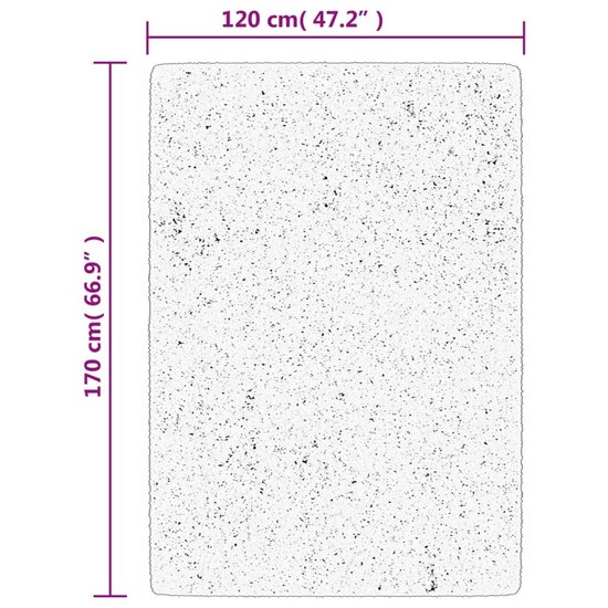 Vloerkleed shaggy hoogpolig modern 120x170 cm zwart en cr&egrave;me