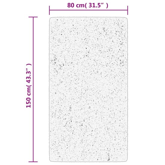 Vloerkleed PAMPLONA shaggy hoogpolig 80x150 cm cr&egrave;me en zwart