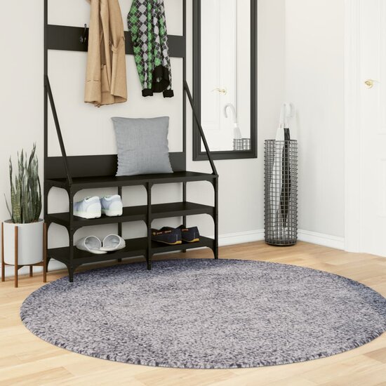 Vloerkleed PAMPLONA shaggy hoogpolig modern &Oslash; 200 cm blauw