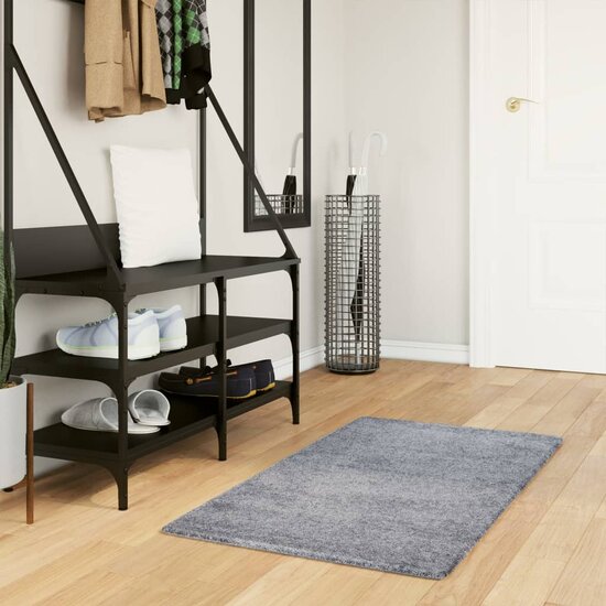 Vloerkleed PAMPLONA shaggy hoogpolig modern 60x110 cm blauw