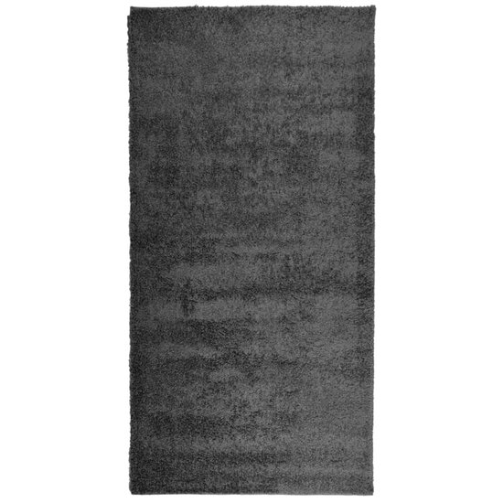 Vloerkleed PAMPLONA shaggy hoogpolig 100x200 cm antraciet