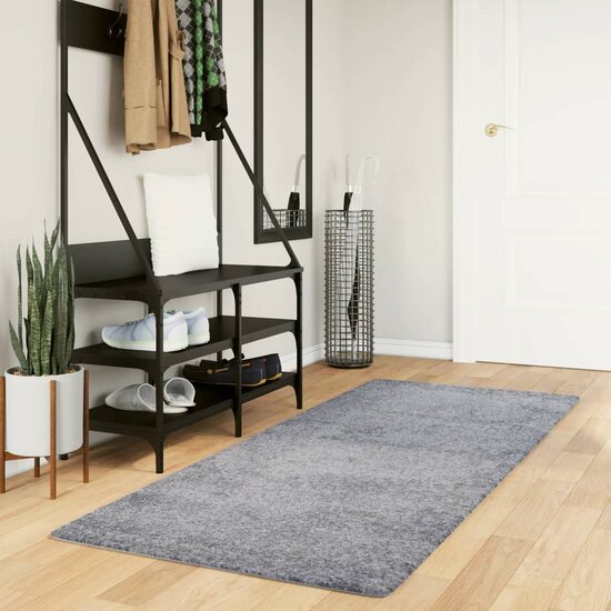 Vloerkleed Pamplona Shaggy Hoogpolig Modern Blauw 80 x 200 cm