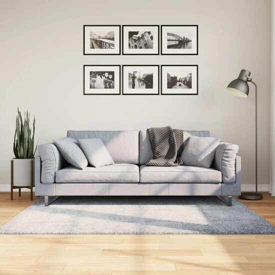 Vloerkleed Pamplona Shaggy Hoogpolig Modern Blauw 120 x 170 cm