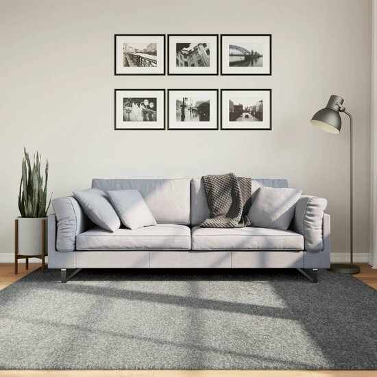 Vloerkleed Pamplona Shaggy Hoogpolig Modern Groen 200 x 200 cm