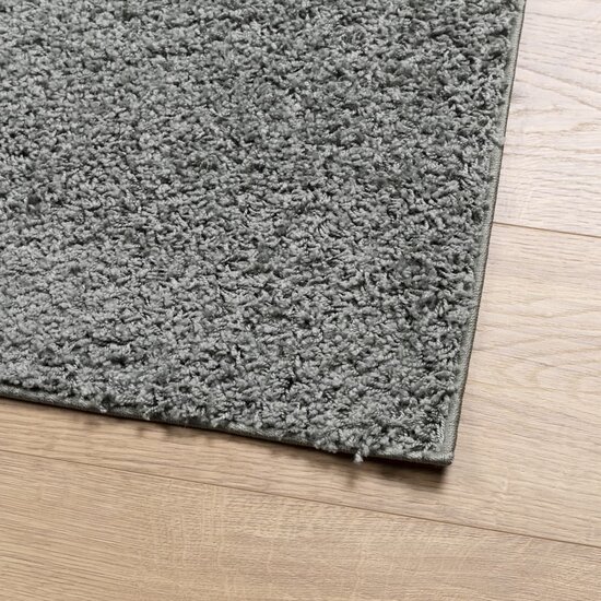 Vloerkleed Pamplona Shaggy Hoogpolig Modern Groen 200 x 200 cm