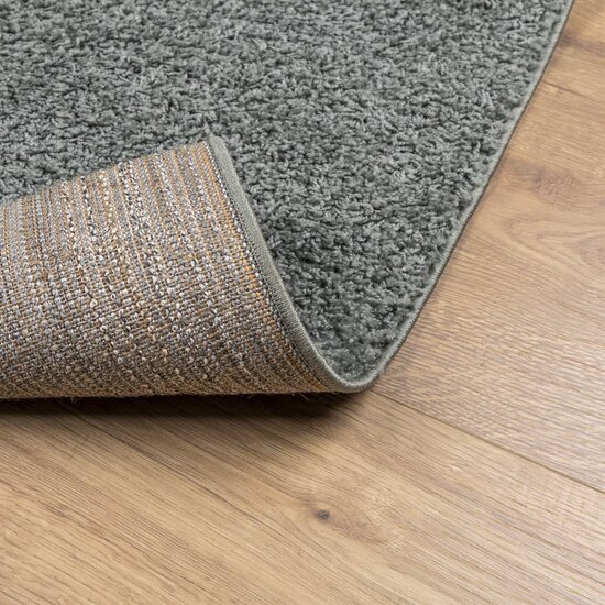 Vloerkleed Pamplona Shaggy Hoogpolig Modern Groen 200 x 200 cm