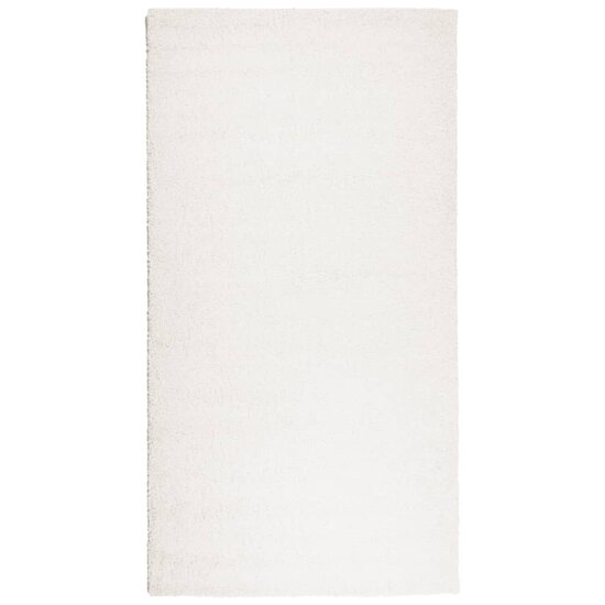 Vloerkleed Pamplona Shaggy Hoogpolig Modern Cr&egrave;me 80 x 150 cm