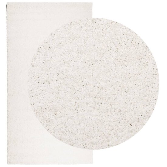 Vloerkleed Pamplona Shaggy Hoogpolig Modern Cr&egrave;me 80 x 150 cm
