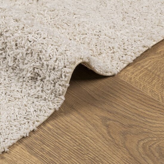 Vloerkleed Pamplona Shaggy Hoogpolig Modern Cr&egrave;me 80 x 150 cm