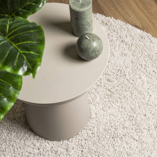 Vloerkleed Pamplona Shaggy Hoogpolig Modern Cr&egrave;me 80 x 150 cm