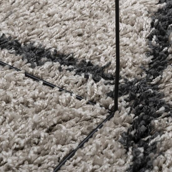 Vloerkleed shaggy hoogpolig modern 60x110 cm beige en antraciet