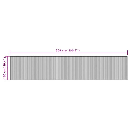 Vloerkleed Rechthoekig Bamboe 100 x 500 cm Donkerbruin