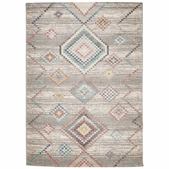 Vloerkleed Arbizu Binnen En Buiten Vintage Stijl 240 x 340 cm Lichtgrijs