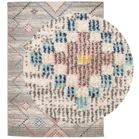 Vloerkleed Arbizu Binnen En Buiten Vintage Stijl 240 x 340 cm Lichtgrijs