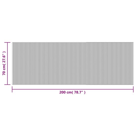 Vloerkleed Rechthoekig Bamboe 70 x 200 cm Bruin
