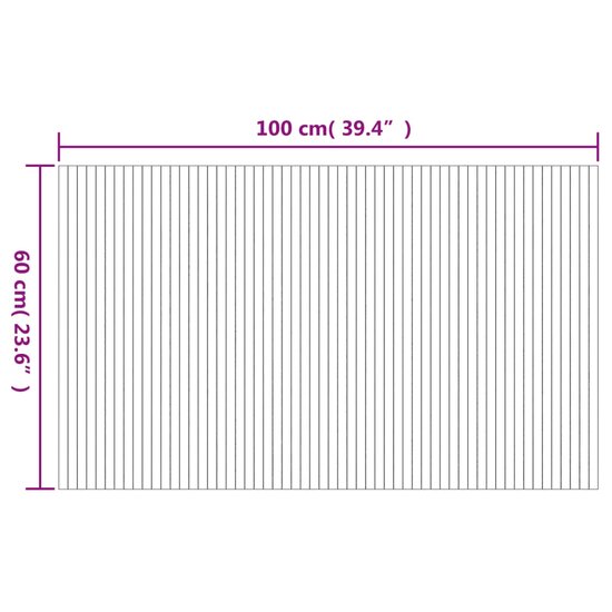 Vloerkleed Rechthoekig Bamboe 60 x 100 cm Bruin