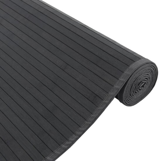 Vloerkleed Rechthoekig Bamboe 80 x 400 cm Zwart