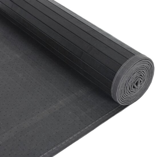 Vloerkleed Rechthoekig Bamboe 80 x 400 cm Zwart