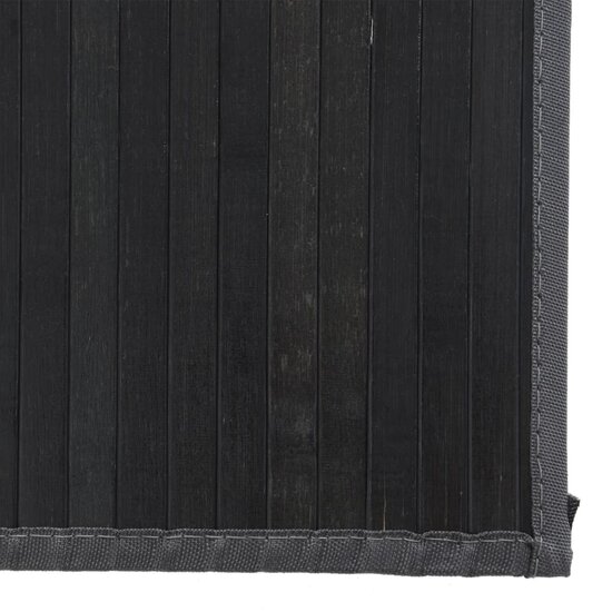 Vloerkleed Rechthoekig Bamboe 80 x 400 cm Zwart