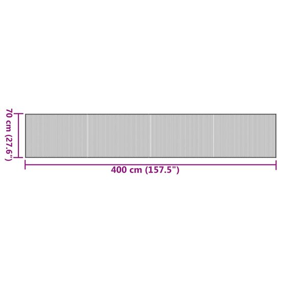 Vloerkleed Rechthoekig Bamboe 70 x 400 cm Zwart