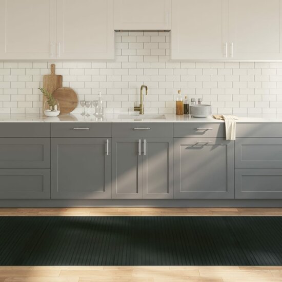 Vloerkleed Rechthoekig Bamboe 100 x 500 cm Grijs