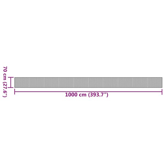 Vloerkleed Rechthoekig Bamboe 70 x 1000 cm Zwart