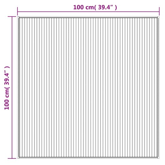 Vloerkleed vierkant 100x100 cm bamboe grijs
