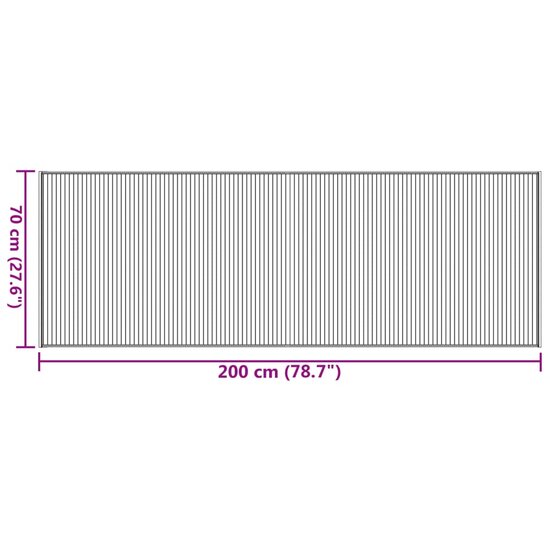Vloerkleed rechthoekig 70x200 cm bamboe bruin