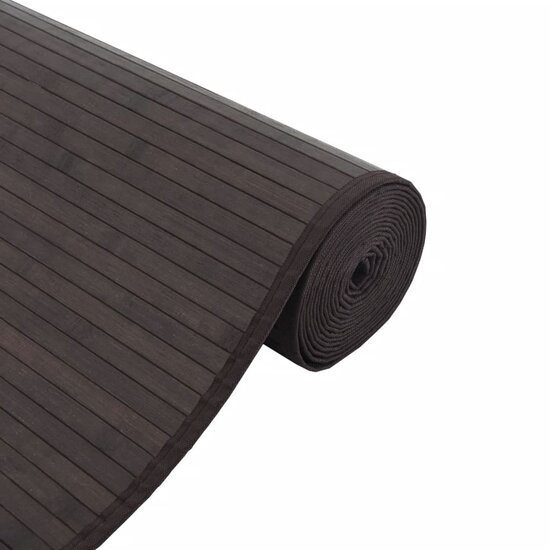 Vloerkleed rechthoekig 70x400 cm bamboe donkerbruin