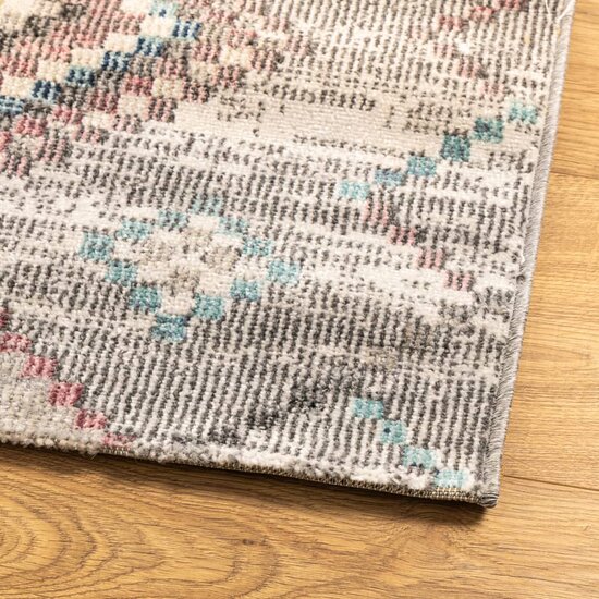 Vloerkleed Arbizu Binnen En Buiten Vintage Stijl 80 x 250 cm Lichtgrijs
