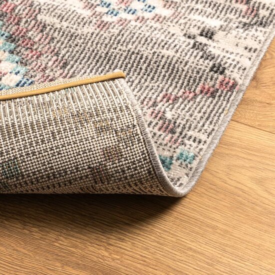 Vloerkleed Arbizu Binnen En Buiten Vintage Stijl 80 x 250 cm Lichtgrijs