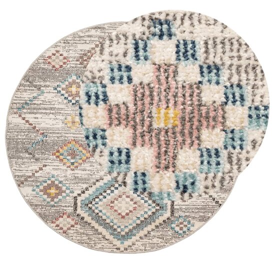 Vloerkleed Arbizu Binnen En Buiten Vintage Stijl &Oslash; 120 cm Lichtgrijs