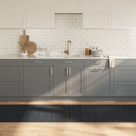 Vloerkleed Rechthoekig Bamboe 80 x 400 cm Grijs