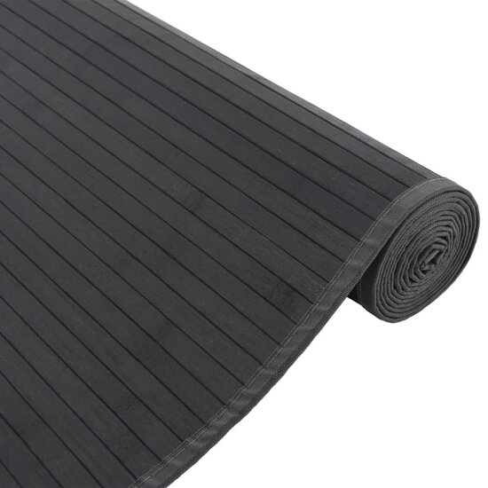 Vloerkleed Rechthoekig Bamboe 80 x 400 cm Grijs