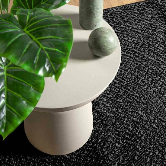 Vloerkleed Zizur Binnen En Buiten 120X170Cm Jute Look Antraciet 120 x 170 cm Rond