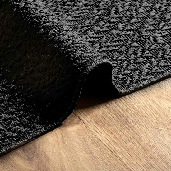 Vloerkleed Zizur Binnen En Buiten 120X170Cm Jute Look Antraciet 120 x 170 cm Rond