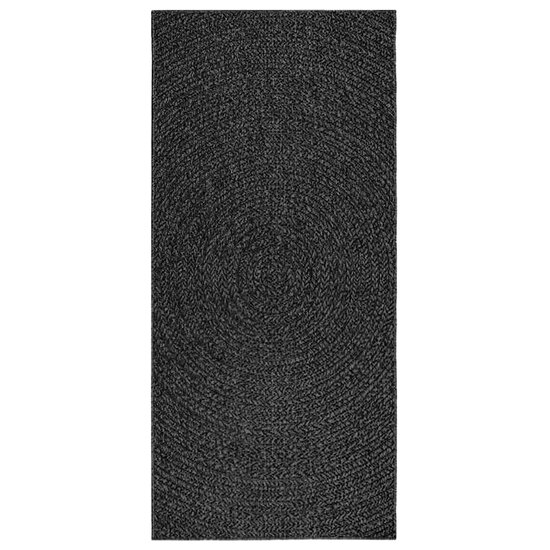 Vloerkleed Zizur Binnen En Buiten 100X200Cm Jute Look Antraciet 100 x 200 cm Rond