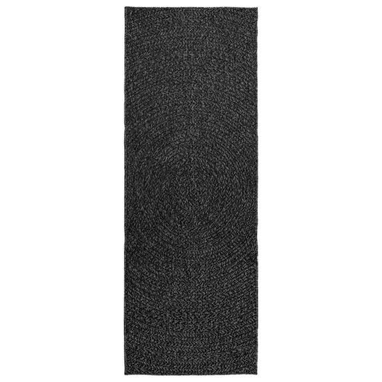 Vloerkleed Zizur Binnen En Buiten Jute Look Antraciet 80 x 200 cm Rond