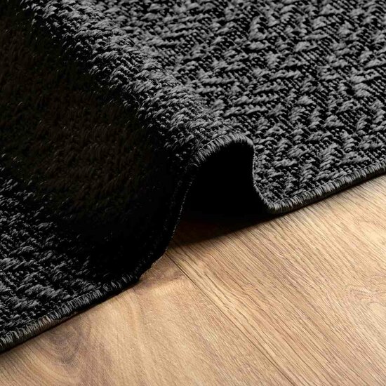 Vloerkleed Zizur Binnen En Buiten Jute Look Antraciet 80 x 200 cm Rond