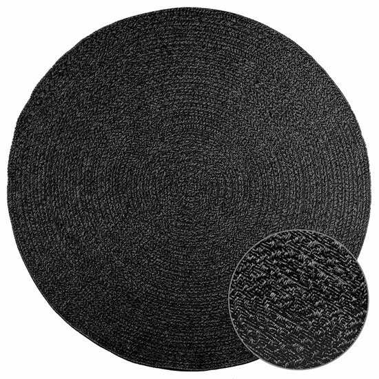 Vloerkleed Zizur Binnen En Buiten Jute Look Antraciet &Oslash; 200 cm Rond