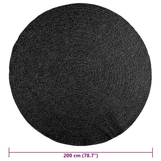 Vloerkleed Zizur Binnen En Buiten Jute Look Antraciet &Oslash; 200 cm Rond