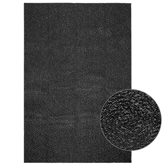 Vloerkleed Zizur Binnen En Buiten 140X200Cm Jute Look Antraciet 140 x 200 cm Rond
