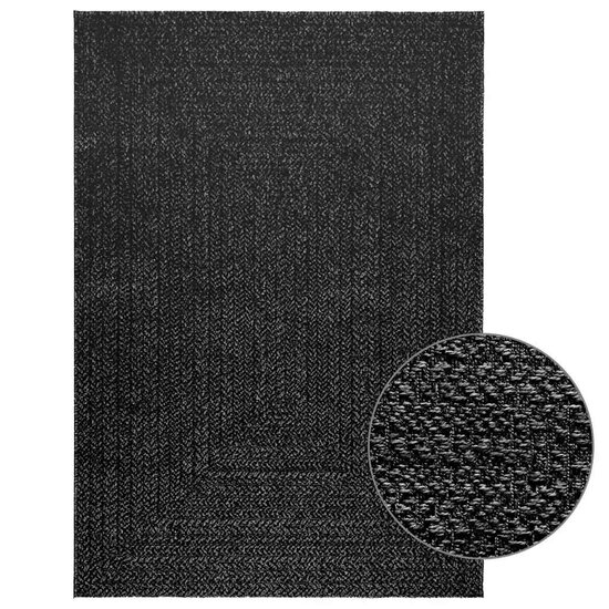 Vloerkleed Zizur Binnen En Buiten 120X170Cm Jute Look Antraciet 120 x 170 cm Rechthoekig