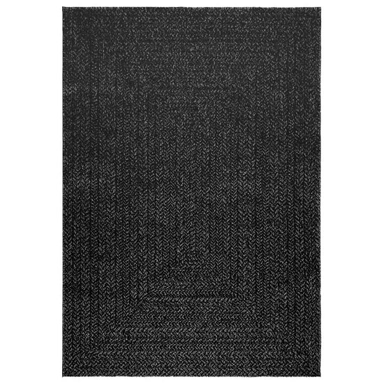 Vloerkleed Zizur Binnen En Buiten 120X170Cm Jute Look Antraciet 120 x 170 cm Rechthoekig
