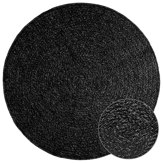 Vloerkleed Zizur Binnen En Buiten Jute Look Antraciet &Oslash; 120 cm Rond