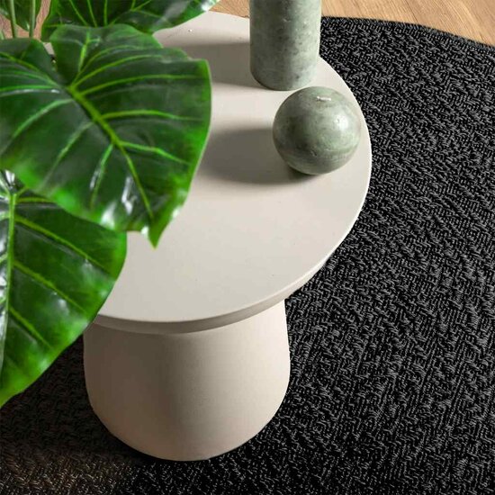 Vloerkleed Zizur Binnen En Buiten Jute Look Antraciet &Oslash; 120 cm Rond