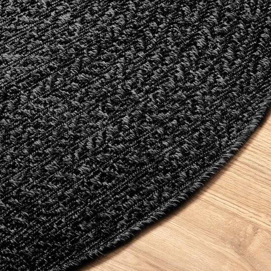 Vloerkleed Zizur Binnen En Buiten Jute Look Antraciet &Oslash; 120 cm Rond