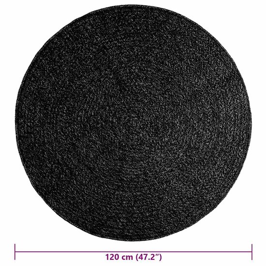 Vloerkleed Zizur Binnen En Buiten Jute Look Antraciet &Oslash; 120 cm Rond