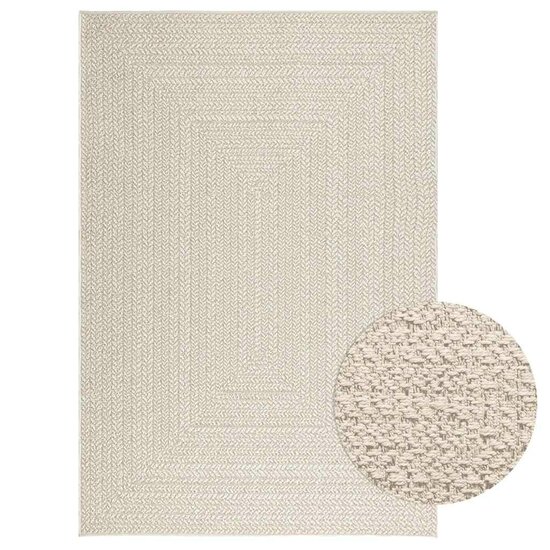 Vloerkleed Zizur Room Binnen En Buiten Jute Look Cr&egrave;me 140 x 200 cm Rechthoekig